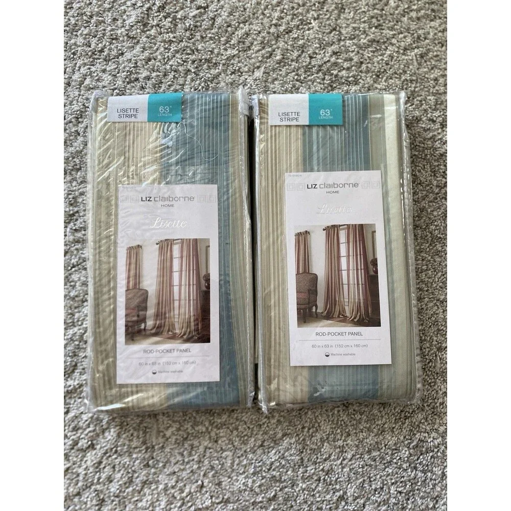 Set Of 2 Liz Claiborne Lisette Rod-Pocket Panel 63